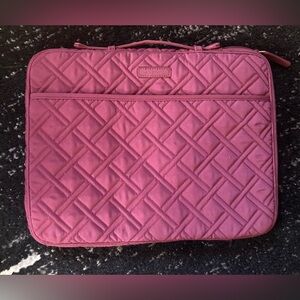Vera Bradley Laptop Case EUC Passion Pink Organizer Burgundy Modern AUTHENTIC